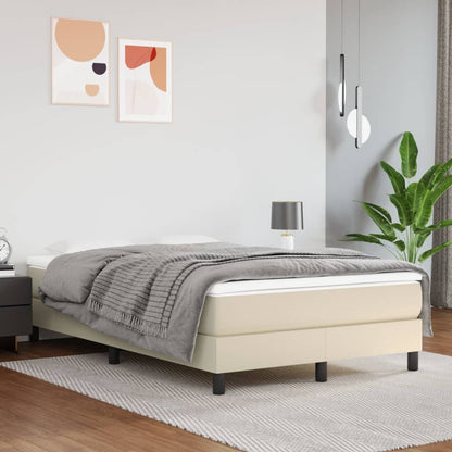 Boxspringbettgestell Creme 120x200 cm Kunstleder