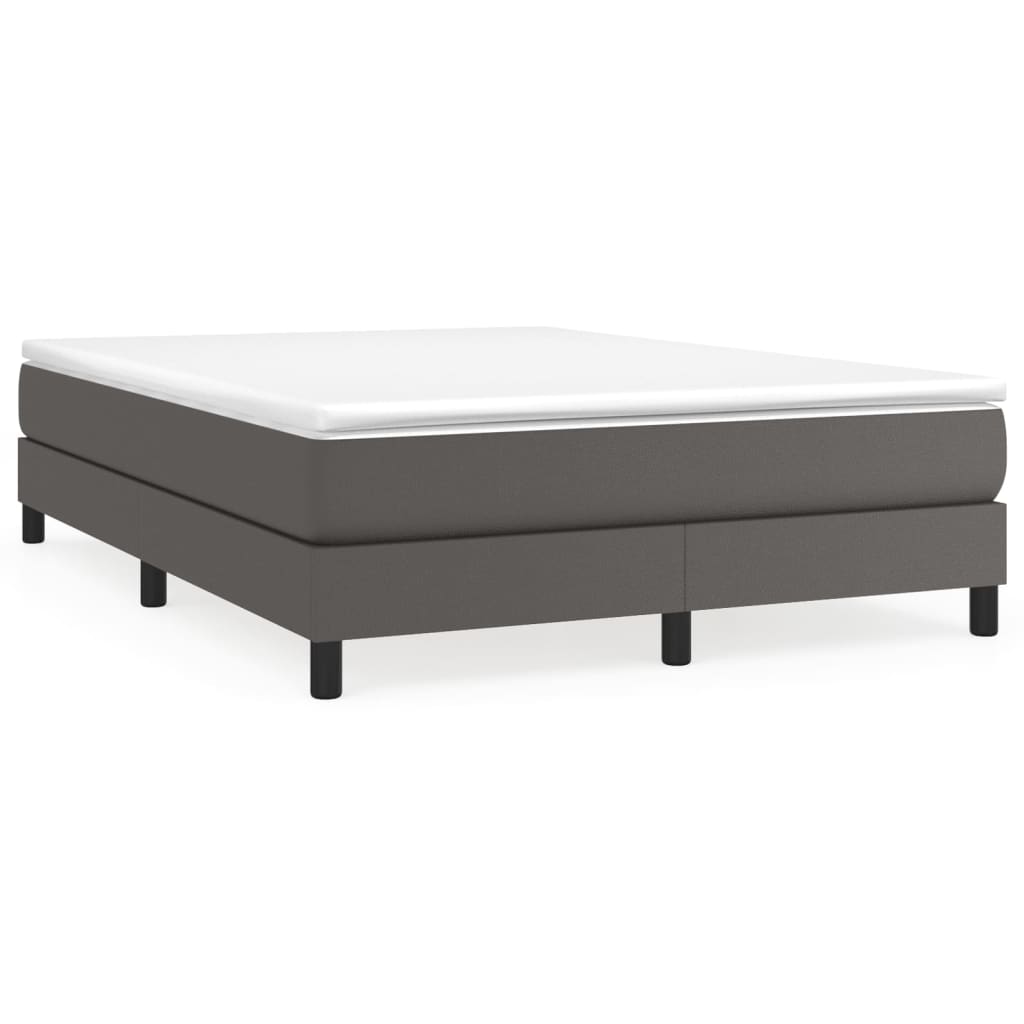 Boxspringbettgestell Grau 140x190 cm Kunstleder