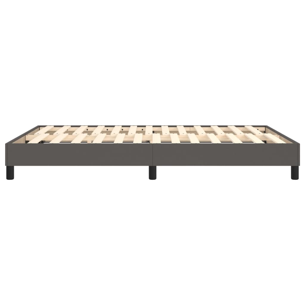 Boxspringbettgestell Grau 140x190 cm Kunstleder