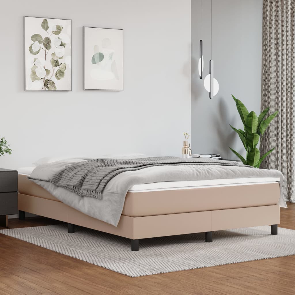 Boxspringbettgestell Cappuccino-Braun 140x190 cm Kunstleder