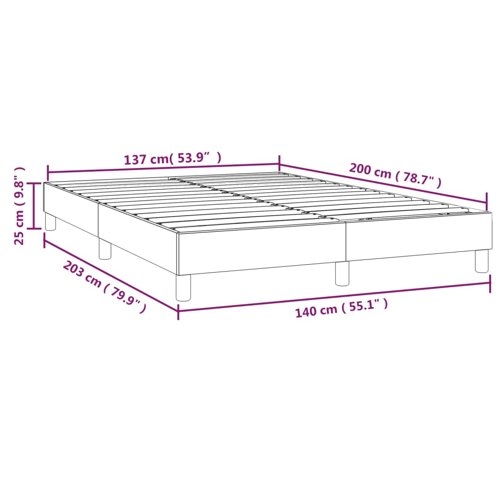 Boxspringbettgestell Schwarz 140x200 cm Kunstleder
