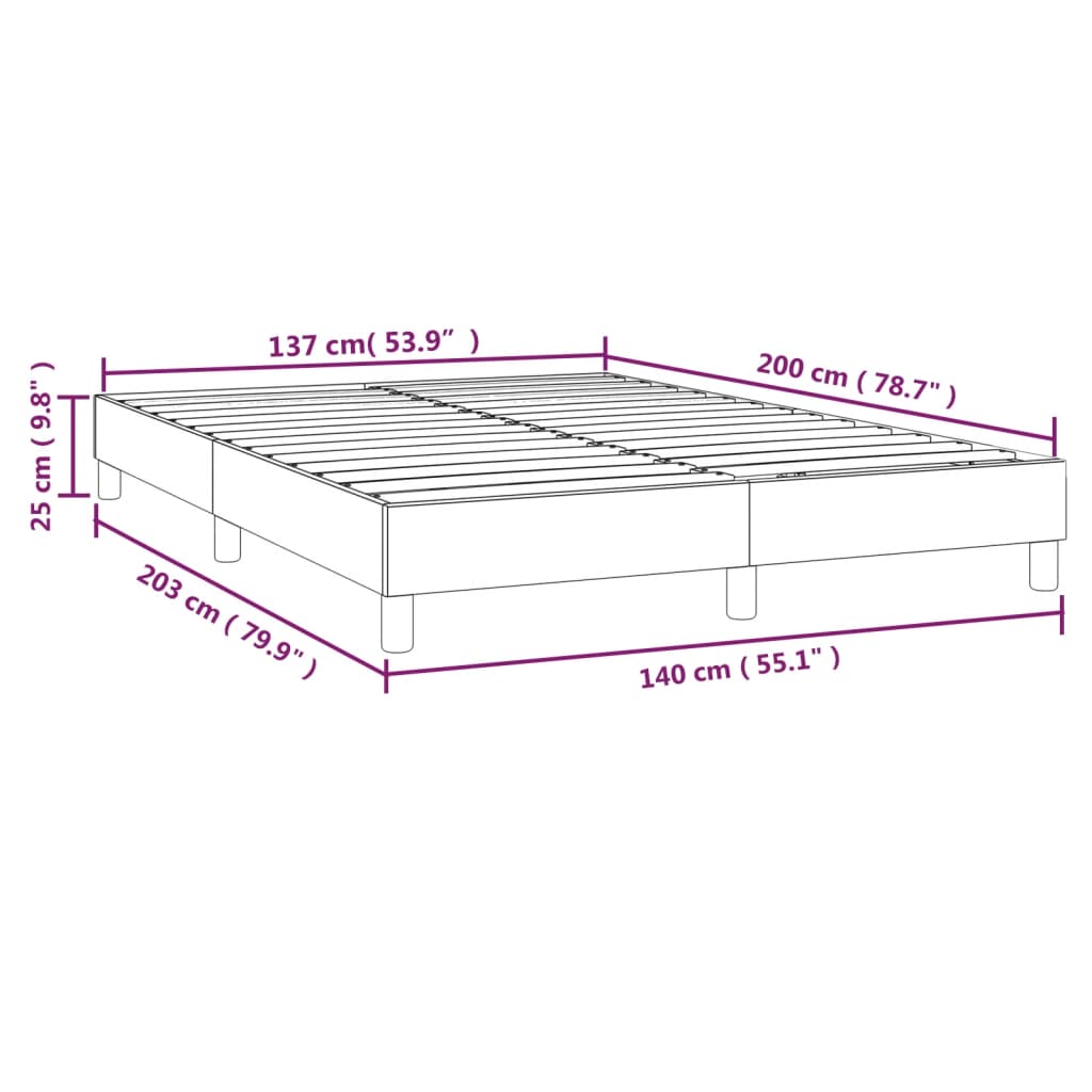 Boxspringbettgestell Braun 140x200 cm Kunstleder