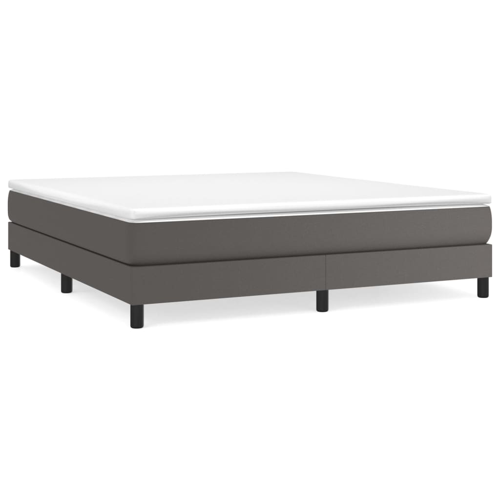 Boxspringbettgestell Grau 160x200 cm Kunstleder