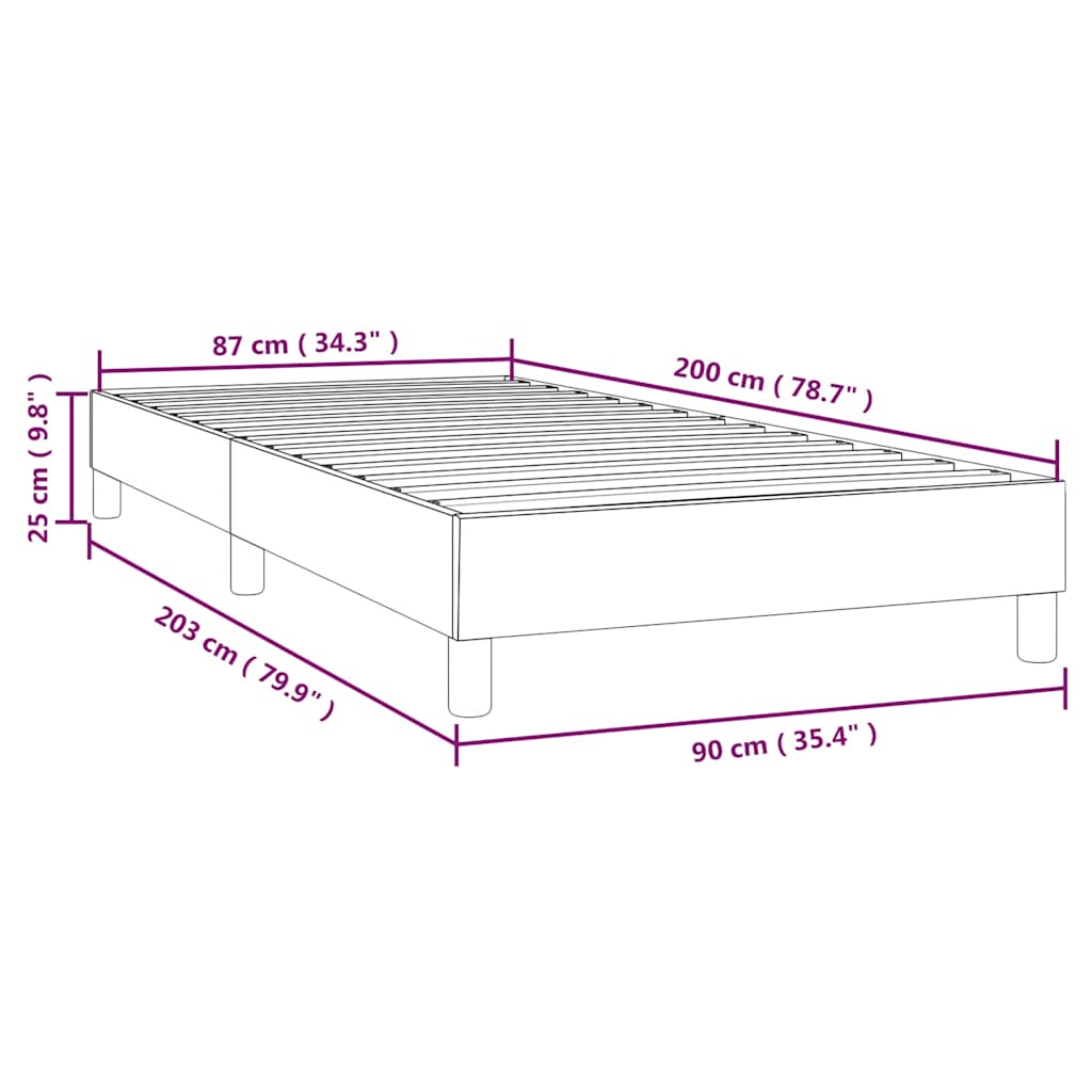 Boxspringbettgestell Dunkelgrün 90x200 cm Samt