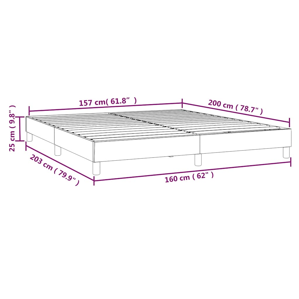 Boxspringbettgestell Dunkelblau 160x200 cm Samt