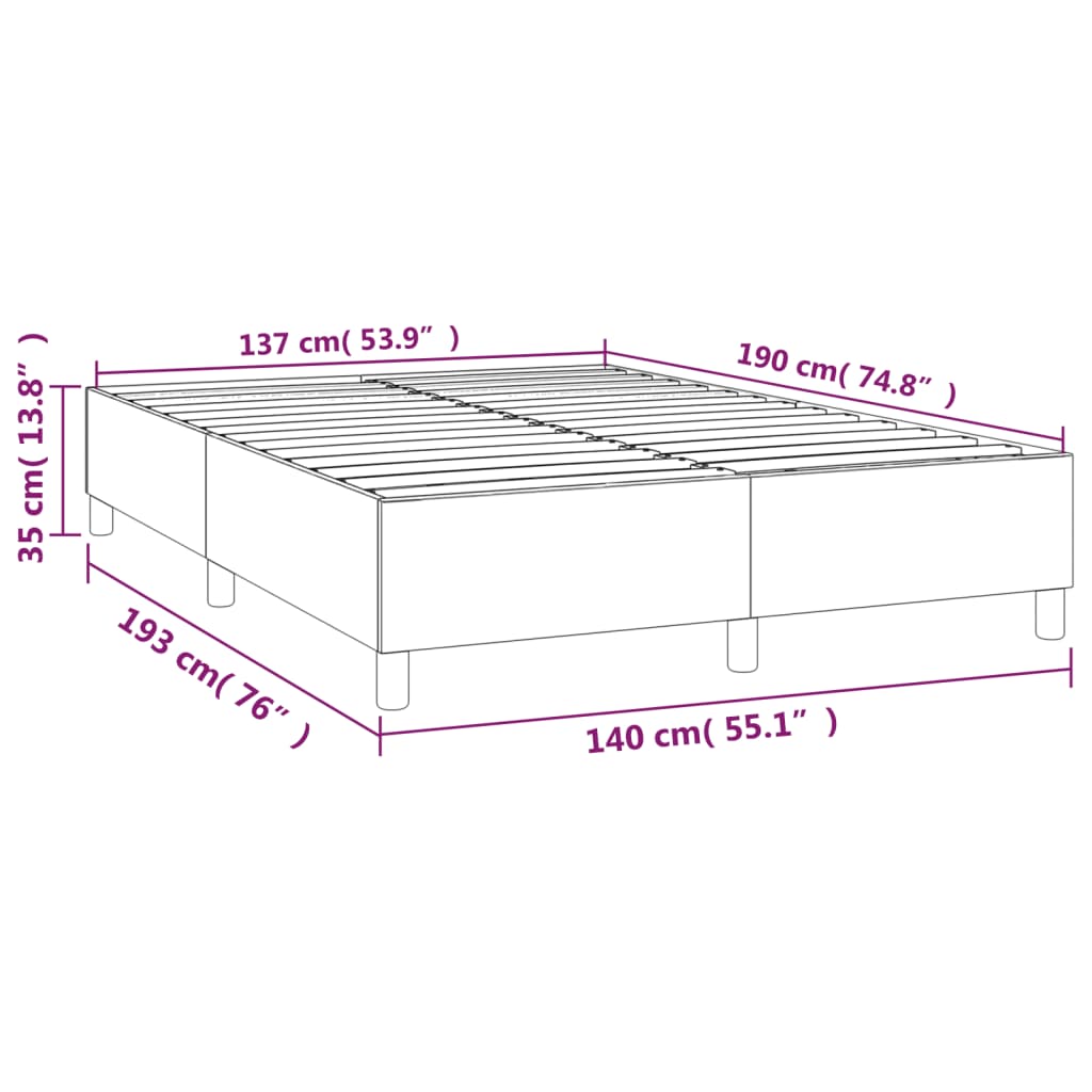 Boxspringbettgestell Hellgrau 140x190 cm Stoff