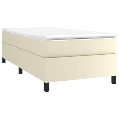 Boxspringbettgestell Creme 90x190 cm Kunstleder
