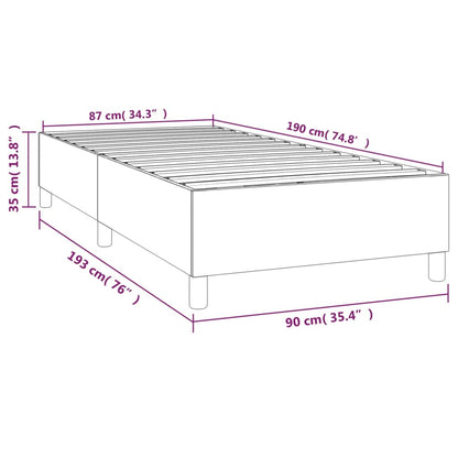 Boxspringbettgestell Grau 90x190 cm Kunstleder