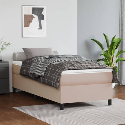 Boxspringbettgestell Cappuccino-Braun 100x200 cm Kunstleder