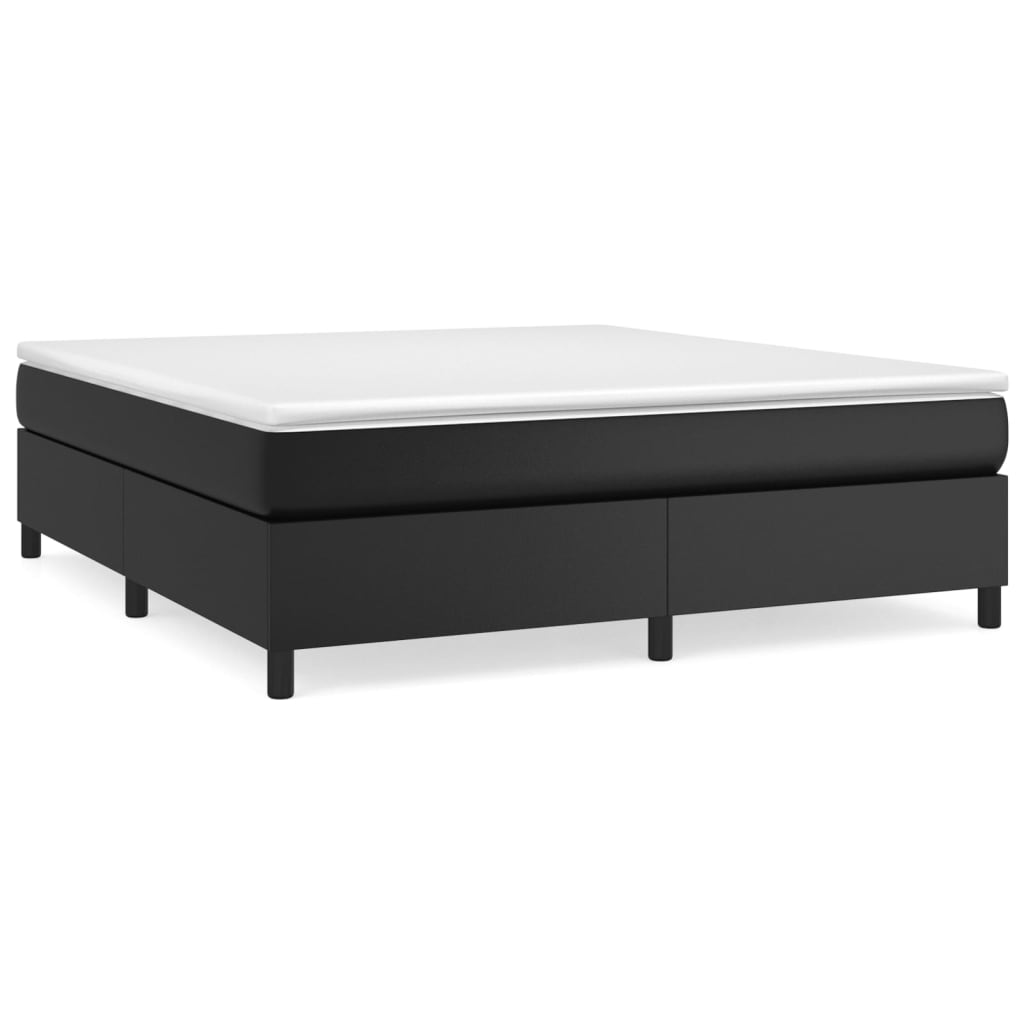 Boxspringbettgestell Schwarz 160x200 cm Kunstleder