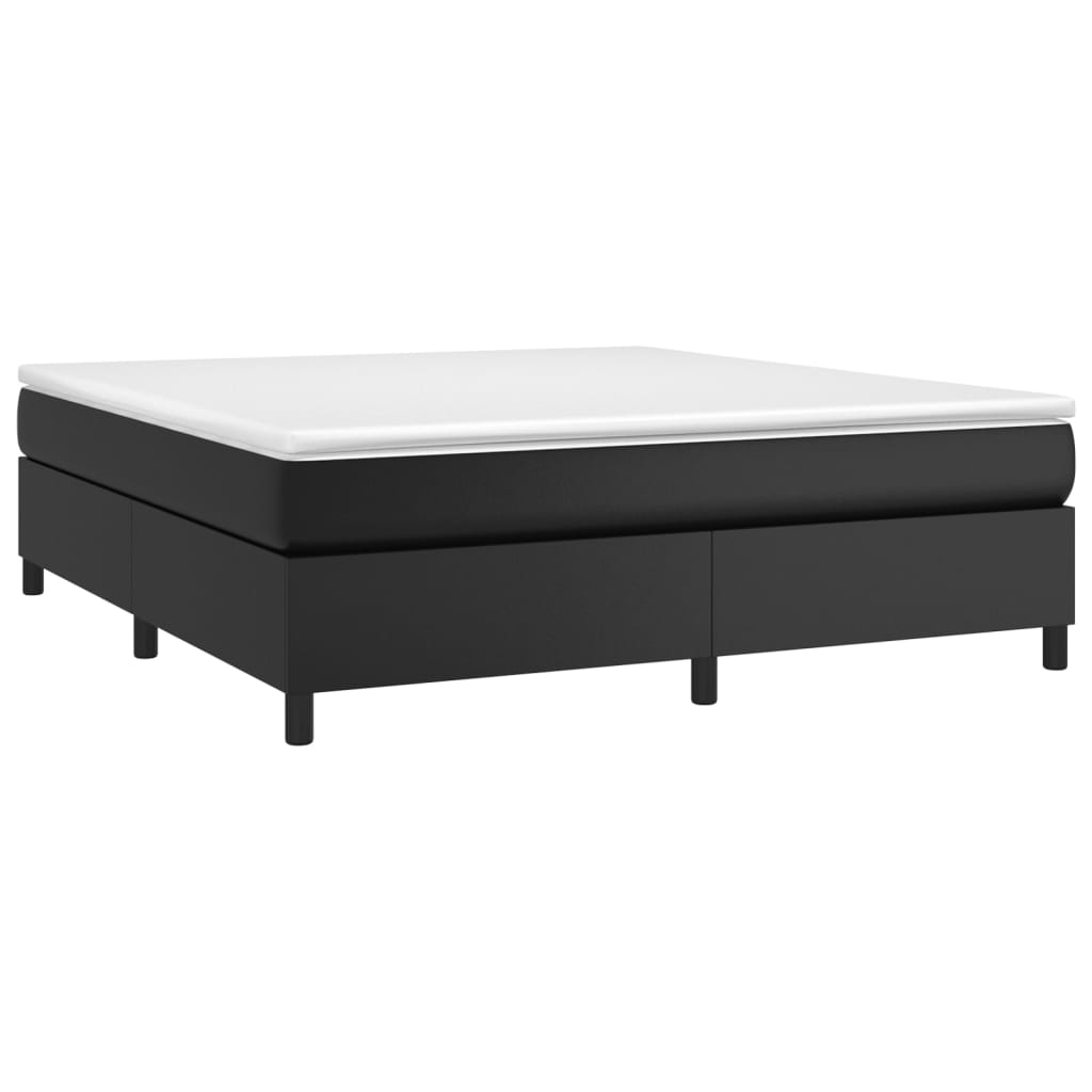 Boxspringbettgestell Schwarz 160x200 cm Kunstleder