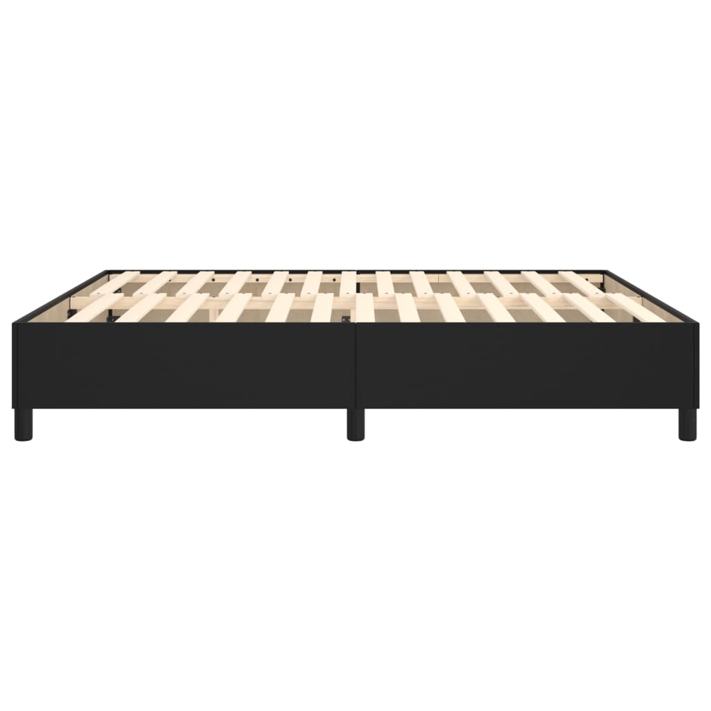 Boxspringbettgestell Schwarz 160x200 cm Kunstleder