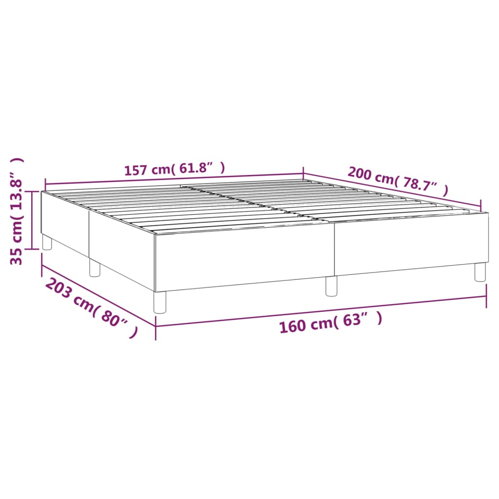 Boxspringbettgestell Schwarz 160x200 cm Kunstleder