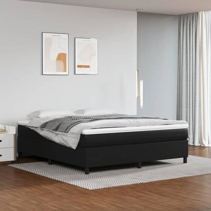 Boxspringbettgestell Schwarz 160x200 cm Kunstleder