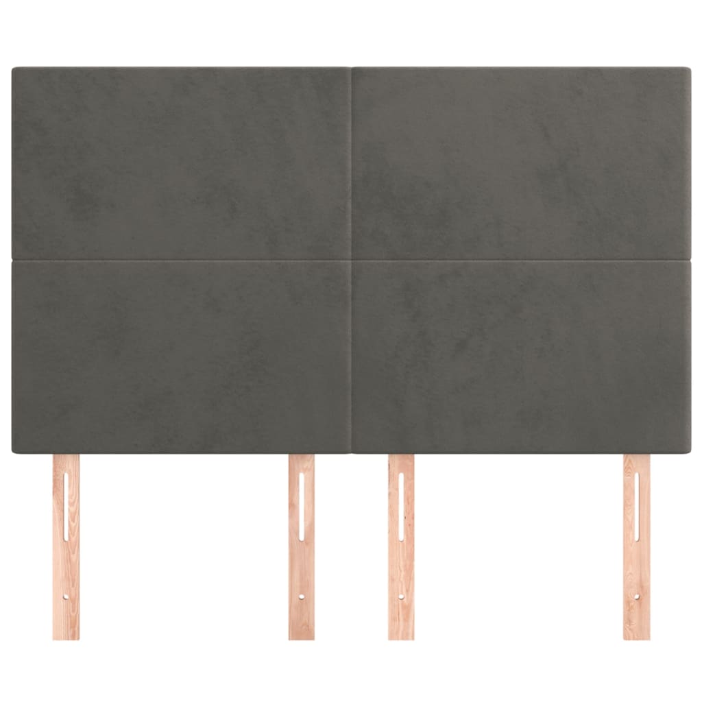 Kopfteil Dunkelgrau 144 x 5 x 118/128 cm Samt