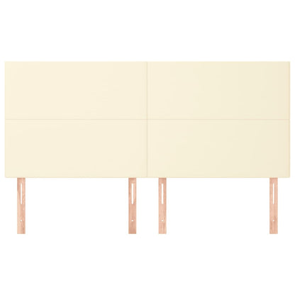 Kopfteil Creme 160x5x118/128 cm Kunstleder