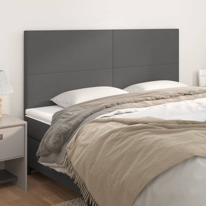 Kopfteil Grau 160x5x118/128 cm Kunstleder