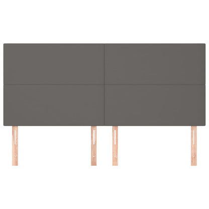 Kopfteil Grau 200x5x118/128 cm Kunstleder