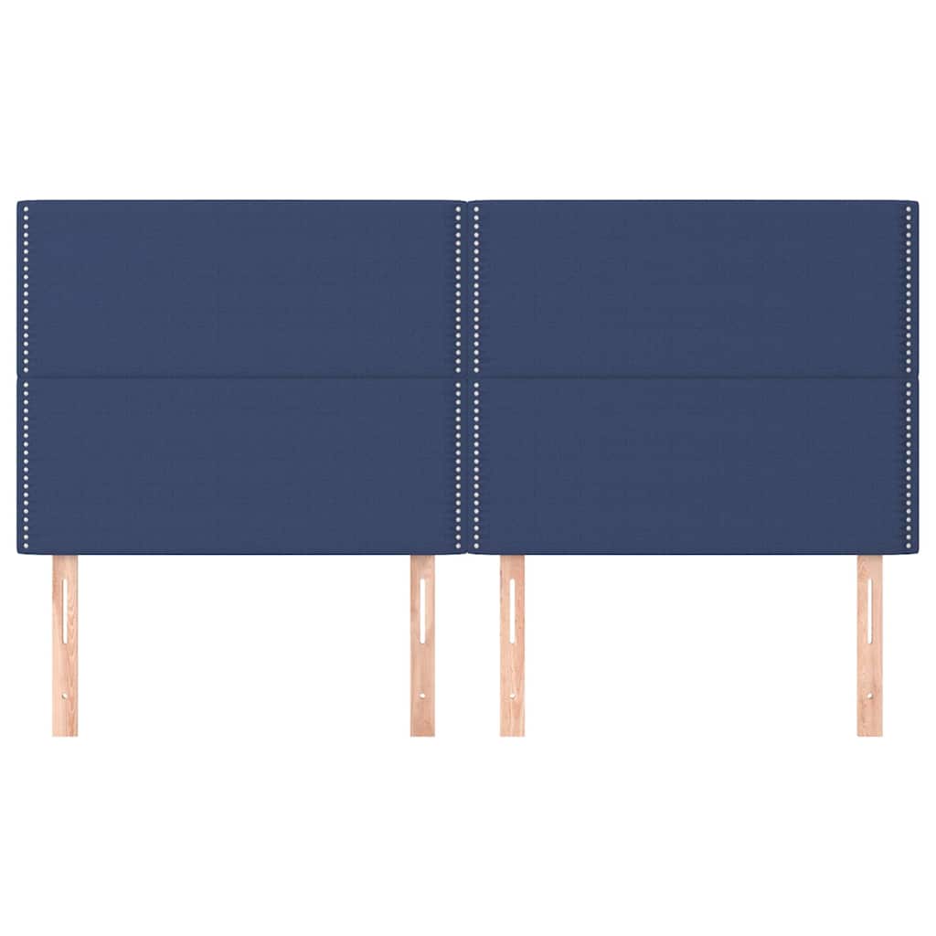 Kopfteil Blau 180x5x118/128 cm Stoff