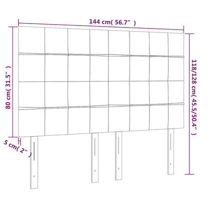 Kopfteil Dunkelblau 144x5x118/128 cm Samt