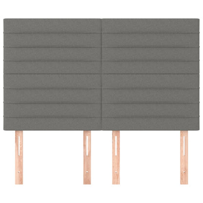 Kopfteil Dunkelgrau 144 x 5 x 118/128 cm Stoff