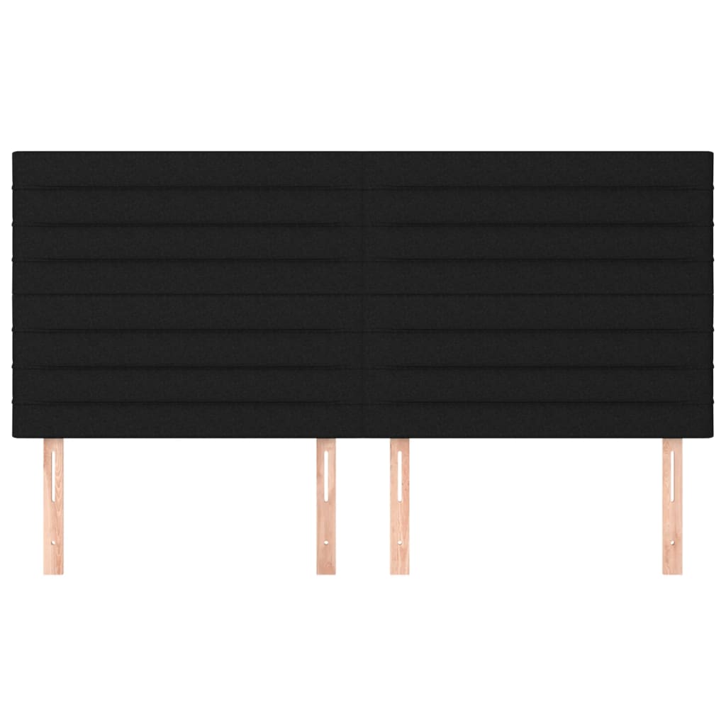 Kopfteil Schwarz 200 x 5 x 118/128 cm Stoff