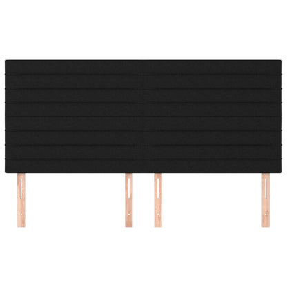 Kopfteil Schwarz 200 x 5 x 118/128 cm Stoff