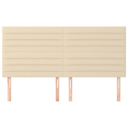 Kopfteil Creme 200 x 5 x 118/128 cm Stoff