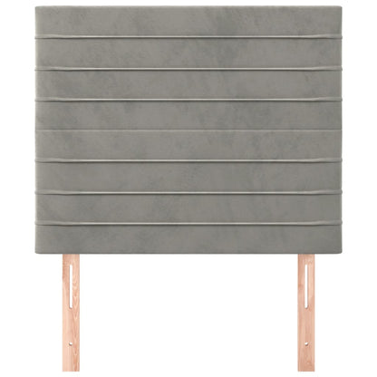 Kopfteil Hellgrau 90x5x118/128 cm Samt