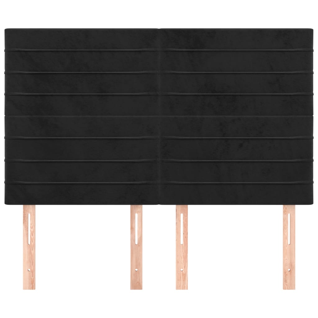 Kopfteil Schwarz 144x5x118/128 cm Samt