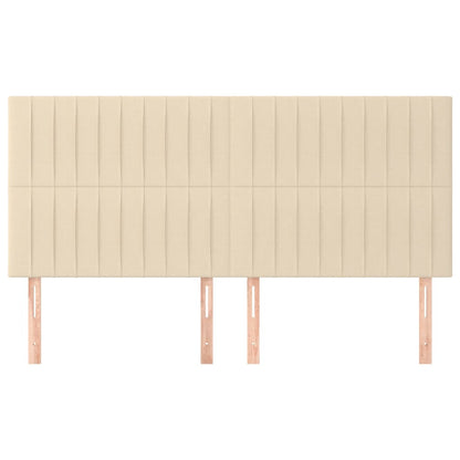 Kopfteil Creme 160x5x118/128 cm Stoff