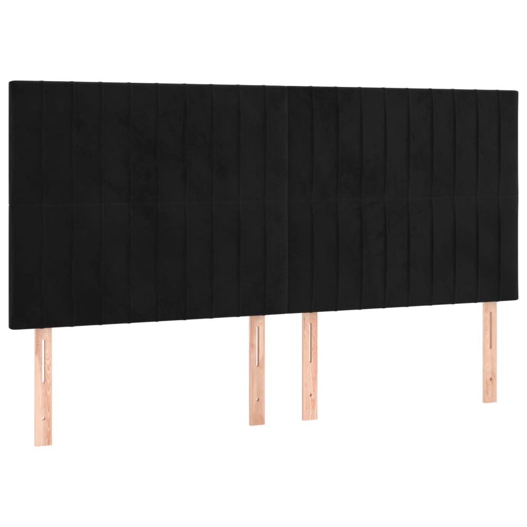 Kopfteil Schwarz 180x5x118/128 cm Samt