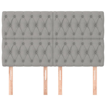 Kopfteil Hellgrau 144x7x118/128 cm Stoff