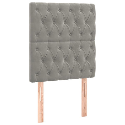 Kopfteil Hellgrau 80x7x118/128 cm Samt