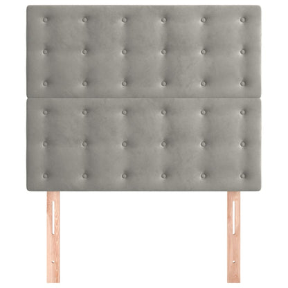 Kopfteil Hellgrau 80x5x118/128 cm Samt