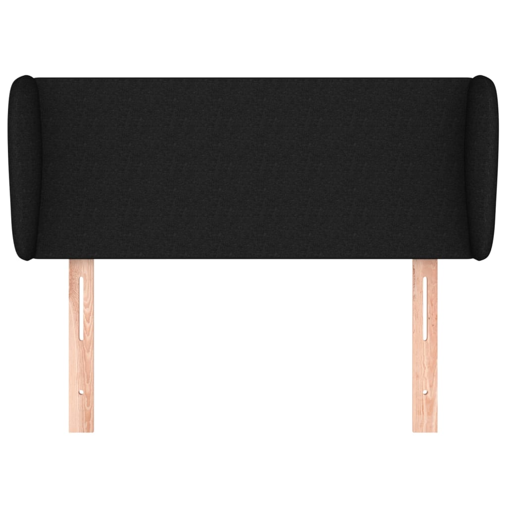 Kopfteil mit Ohren Schwarz 93x23x78/88 cm Stoff