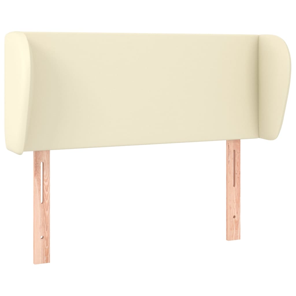 Kopfteil mit Ohren Creme 83x23x78/88 cm Kunstleder