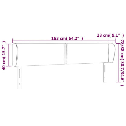 Kopfteil mit Ohren Dunkelblau 163x23x78/88 cm Samt