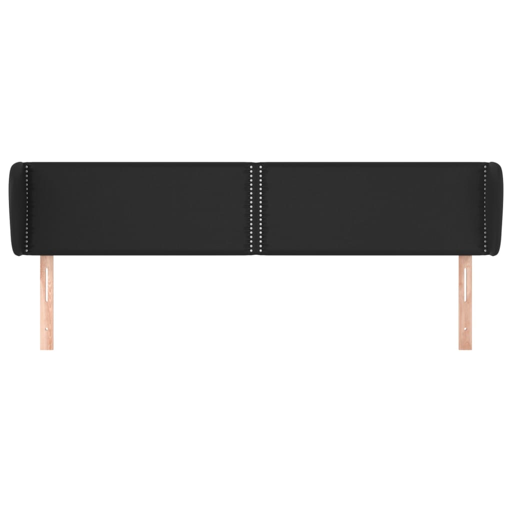 Kopfteil mit Ohren Schwarz 183x23x78/88 cm Kunstleder