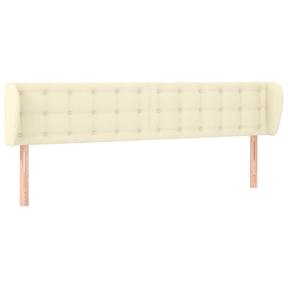 Kopfteil mit Ohren Creme 183x23x78/88 cm Kunstleder