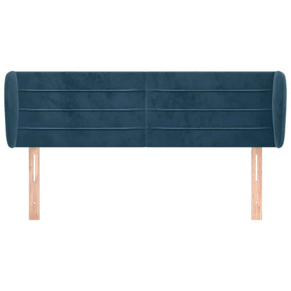 Kopfteil mit Ohren Dunkelblau 147x23x78/88 cm Samt