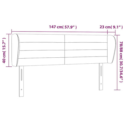 Kopfteil mit Ohren Dunkelblau 147x23x78/88 cm Samt