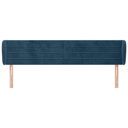 Kopfteil mit Ohren Dunkelblau 163x23x78/88 cm Samt