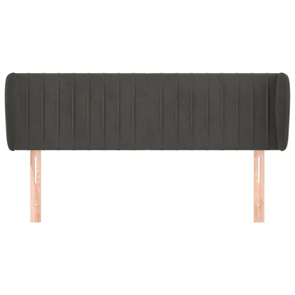 Kopfteil mit Ohren Dunkelgrau 147x23x78/88 cm Samt