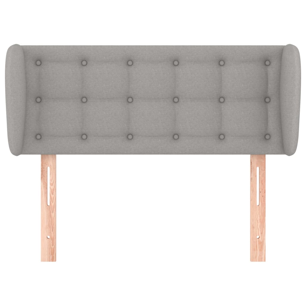 Kopfteil mit Ohren Hellgrau 83x23x78/88 cm Stoff