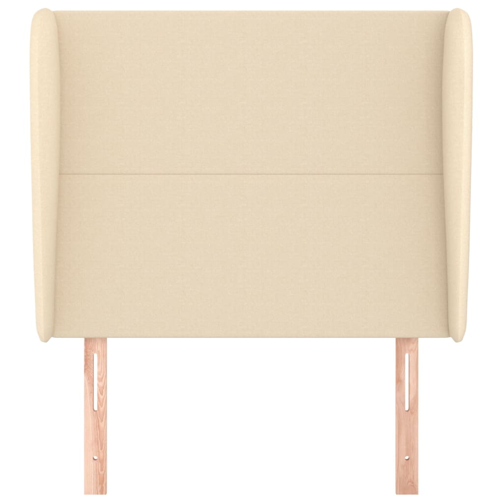 Kopfteil mit Ohren Creme 83x23x118/128 cm Stoff