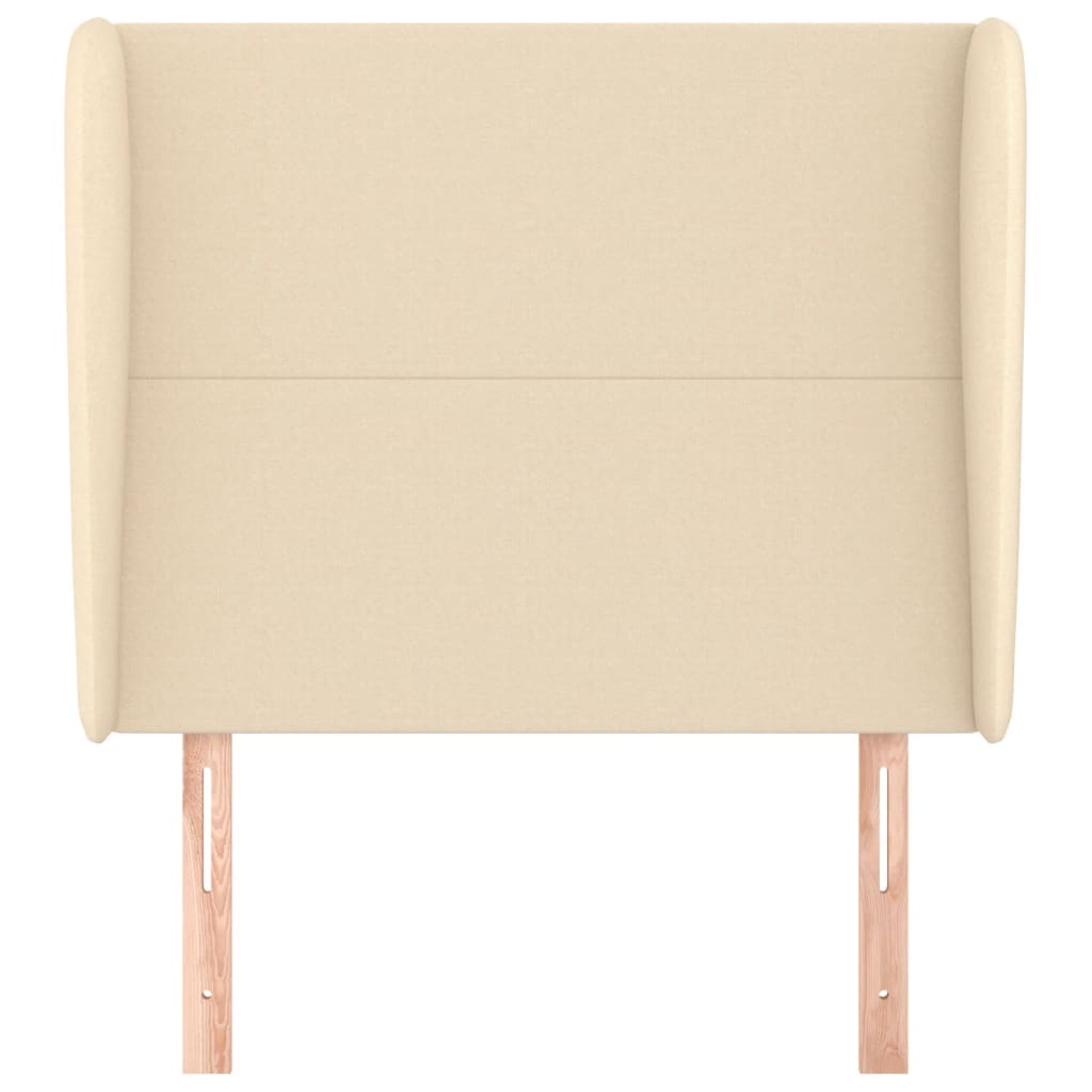 Kopfteil mit Ohren Creme 93x23x118/128 cm Stoff