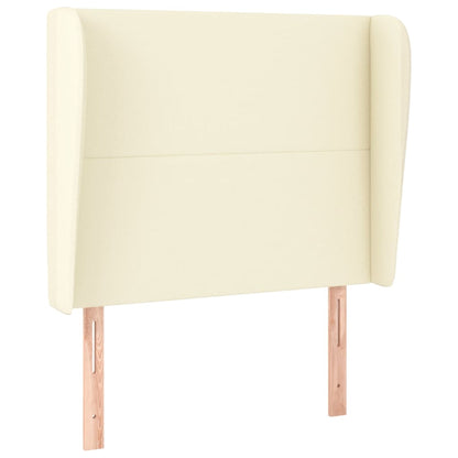 Kopfteil mit Ohren Creme 83x23x118/128 cm Kunstleder