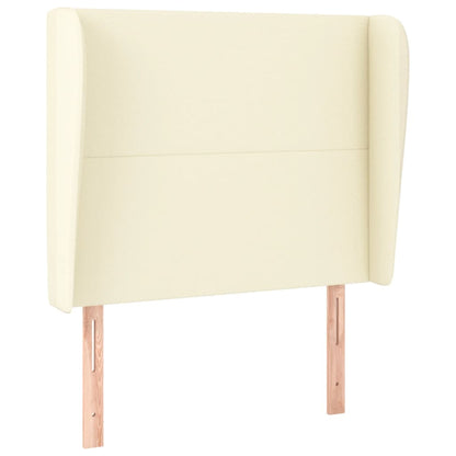 Kopfteil mit Ohren Creme 103x23x118/128 cm Kunstleder