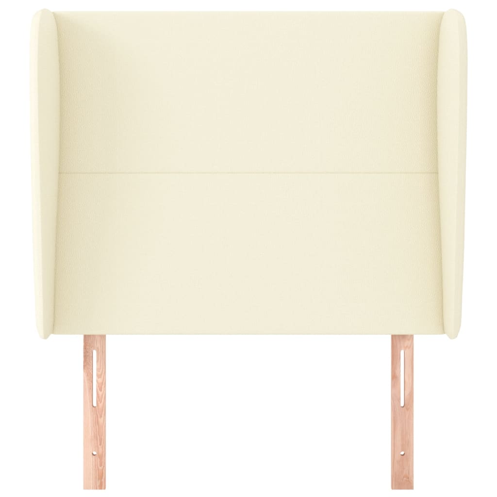 Kopfteil mit Ohren Creme 103x23x118/128 cm Kunstleder